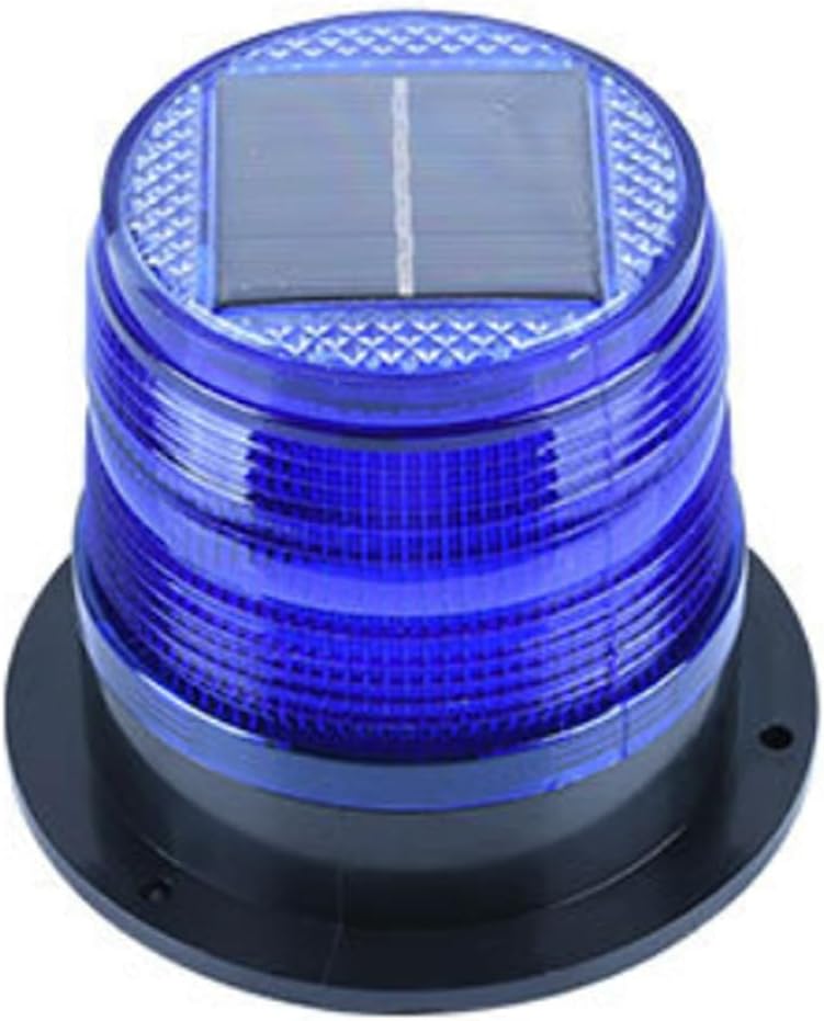 Aolyty Solar Strobe Warning Light with Strong Magnetic Base LED Warning Lamp Super Bright Solar Safety Flashing Light Waterproof for Construction, Traffic, Factory, Crane Tower, Dock (Red&Blue)