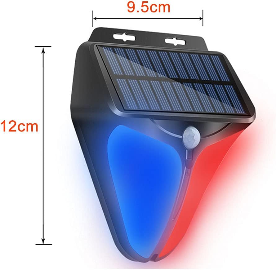 Aolyty Solar Strobe Warning Lights with 90DB Alarm Outdoor 2Pack, 4 Working Modes Solar Power Motion Sensor Alarm Light Waterproof Security Siren Light for Fence Pasture Home Farm Barn Villa Yard