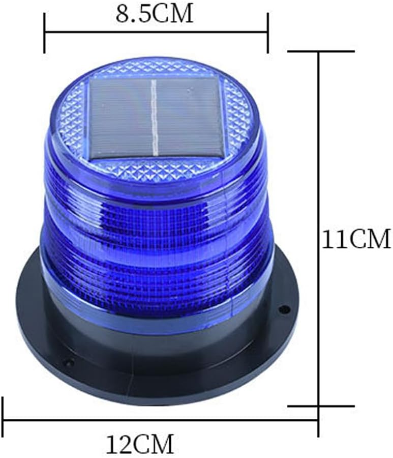 Aolyty Solar Strobe Warning Light with Strong Magnetic Base LED Warning Lamp Super Bright Solar Safety Flashing Light Waterproof for Construction, Traffic, Factory, Crane Tower, Dock (Red&Blue)