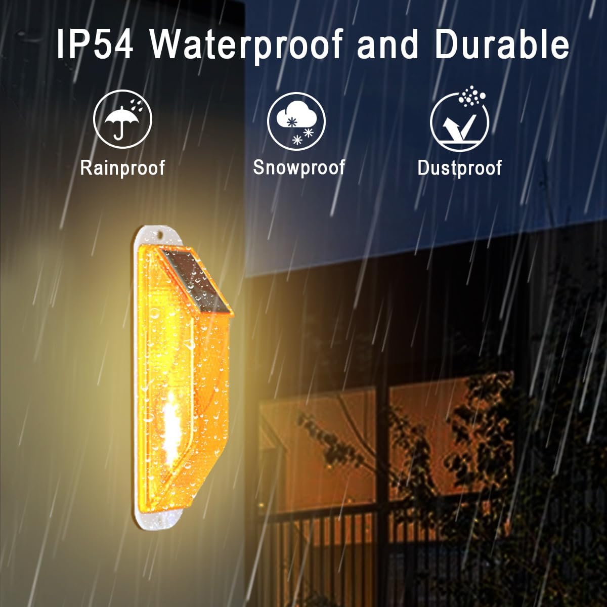 Aolyty Solar Strobe Warning Light LED Warning Lamp 4-Pack Super Bright IP54 Waterproof Light Control Flashing Beacon Barricade Construction Safety Road Signs Flash Traffic Lights (Yellow)