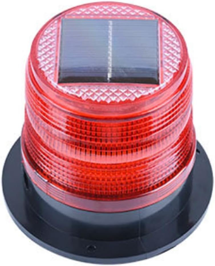 Aolyty Solar Strobe Warning Light with Strong Magnetic Base LED Warning Lamp Super Bright Solar Safety Flashing Light Waterproof for Construction, Traffic, Factory, Crane Tower, Dock (Red&Blue)