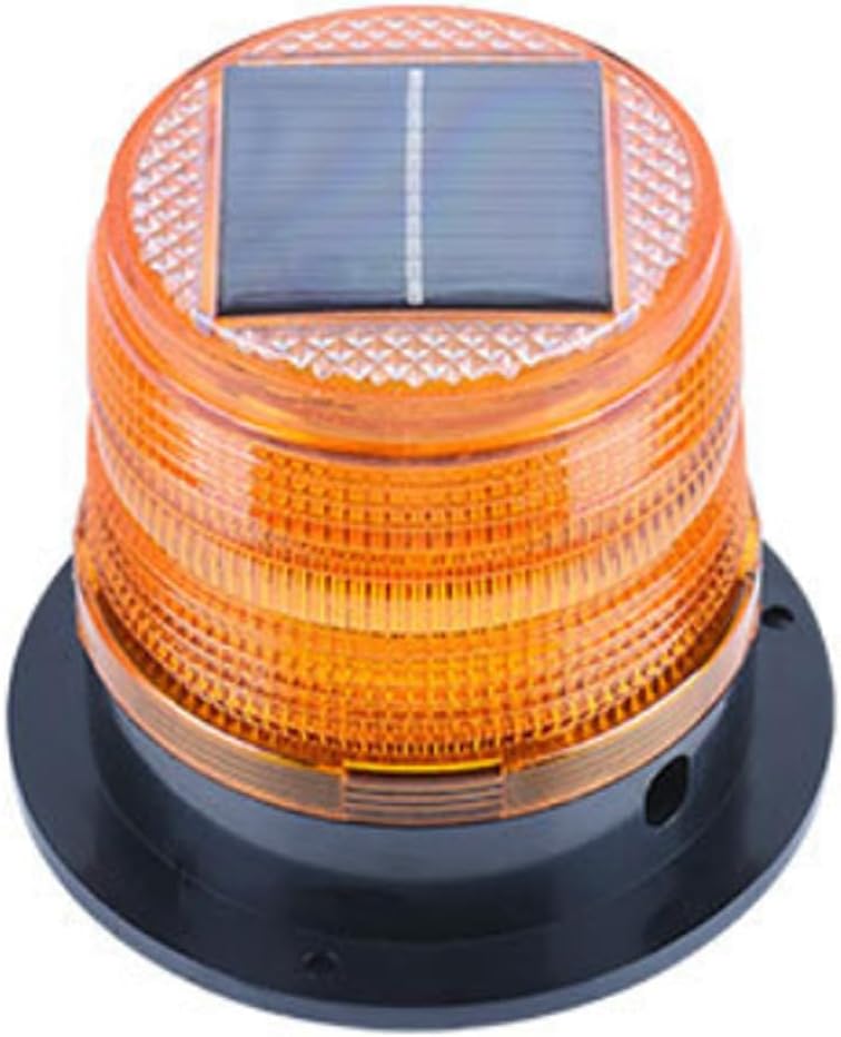 Aolyty Solar Strobe Warning Light with Strong Magnetic Base LED Warning Lamp Super Bright Solar Safety Flashing Light Waterproof for Construction, Traffic, Factory, Crane Tower, Dock (Red&Blue)