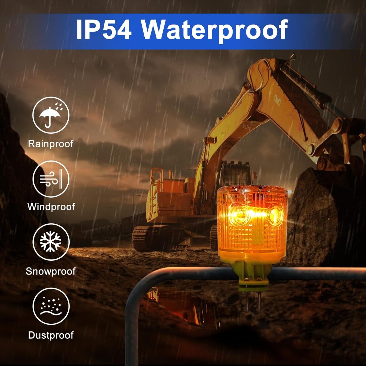 Aolyty Solar Strobe Warning Light IP54 Waterproof LED Flashing Safety Light Bright Warning Lamp Outdoor with Switch for Construction Traffic Dock Marine Beacon Road Signs (Green)