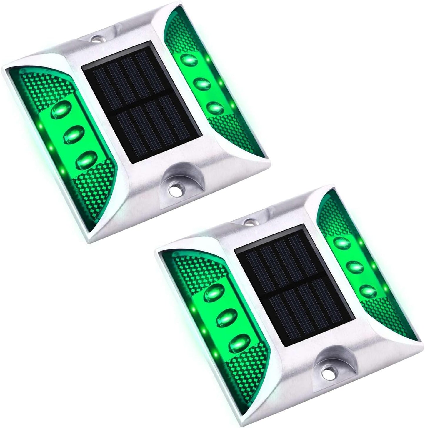 Aolyty Solar Driveway Dock Lights, IP68 Waterproof Solar Deck Lights Outdoor Warning Step Lights Reflective Road Marker for Sidewalk Stair Garden Pathway Walkway (4 Pack, Yellow)