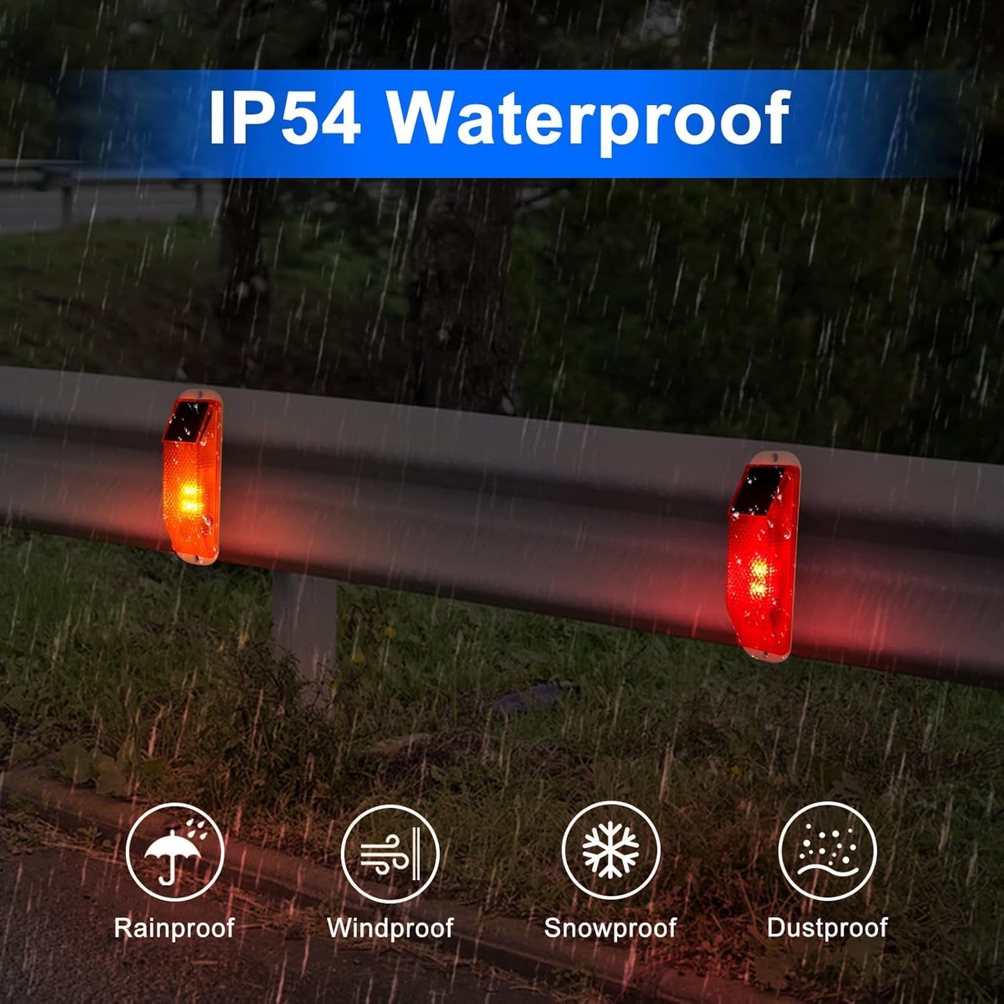 Aolyty Solar Warning Lights, Bright Solar Strobe Lamp Strong Magnetic Base, Waterproof LED Beacon Safety Light Outdoor 4 Pack for Vehicle, Construction Site, Barricade, Driveway, Dock (Yellow)