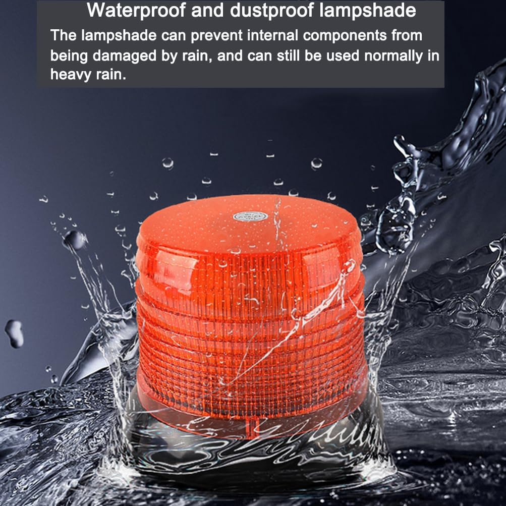 Aolyty Solar Strobe Warning Light with Strong Magnetic Base LED Warning Lamp Super Bright Solar Safety Flashing Light Waterproof for Construction, Traffic, Factory, Crane Tower, Dock (Red&Blue)