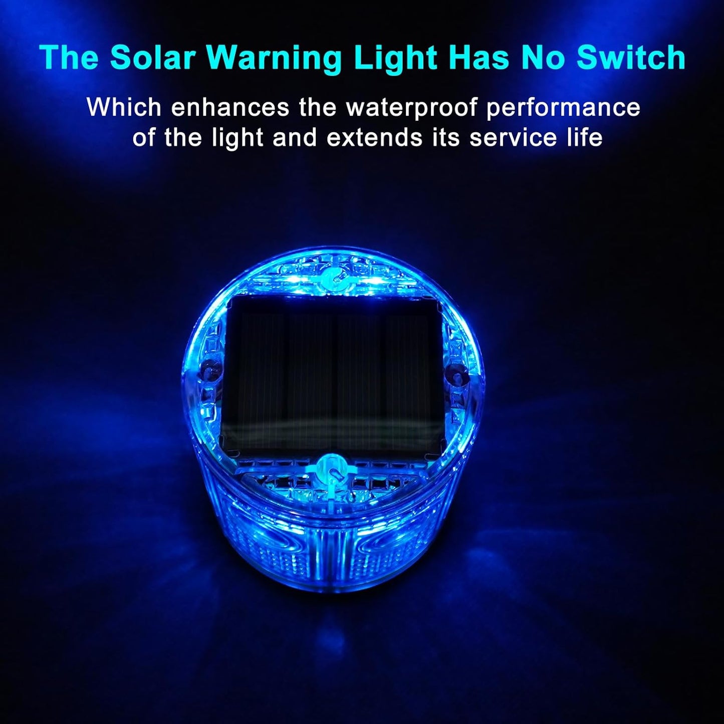Aolyty Solar Strobe Warning Light 360 Degree Super Bright Waterproof IP54 for Construction Traffic Dock Marine Light Control Flashing (Red)