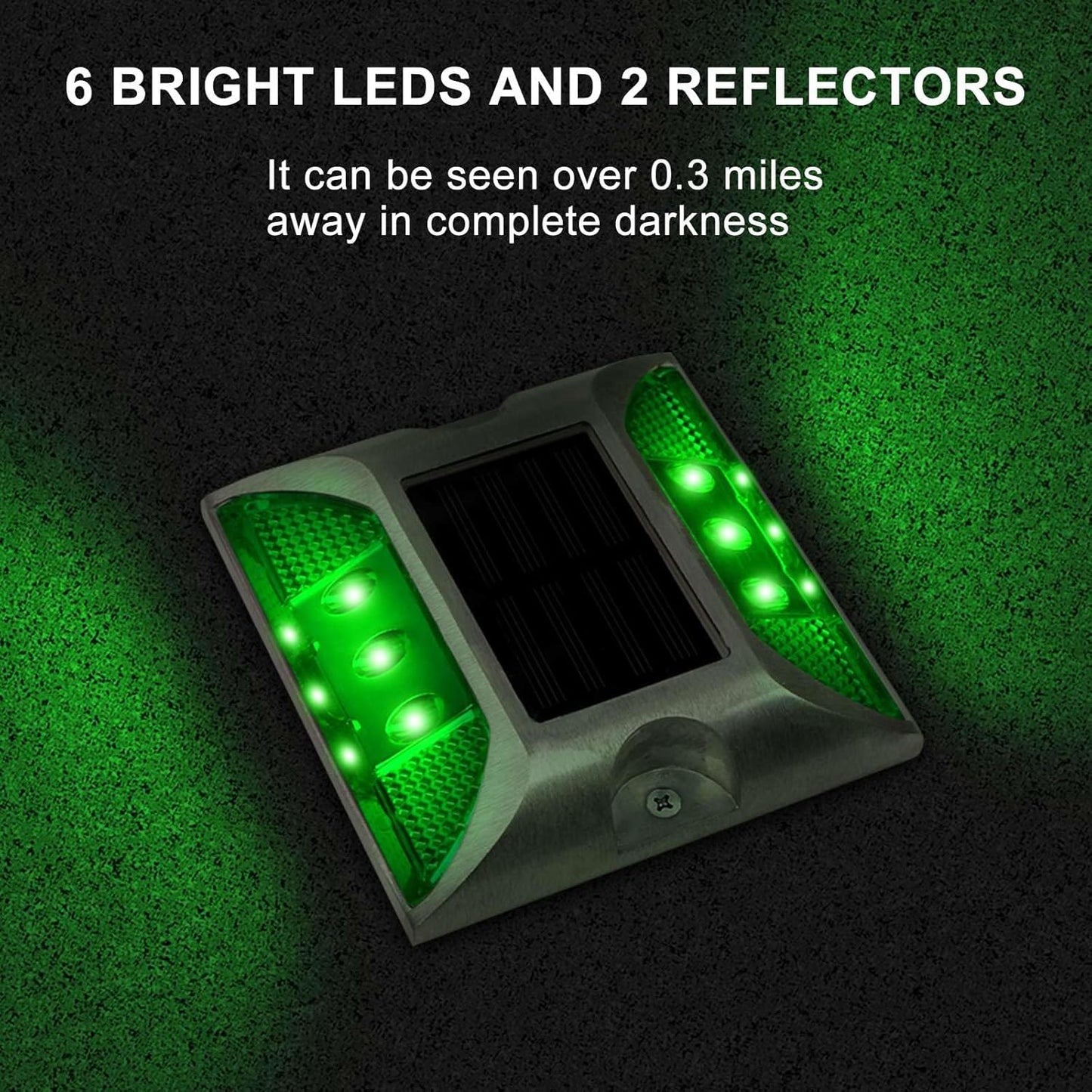 Aolyty Solar Driveway Dock Lights, IP68 Waterproof Solar Deck Lights Outdoor Warning Step Lights Reflective Road Marker for Sidewalk Stair Garden Pathway Walkway (4 Pack, Yellow)