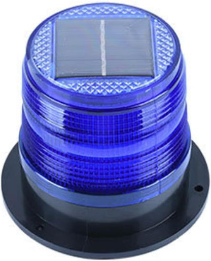 Aolyty Solar Strobe Warning Light with Strong Magnetic Base LED Warning Lamp Super Bright Solar Safety Flashing Light Waterproof for Construction, Traffic, Factory, Crane Tower, Dock (Red&Blue)