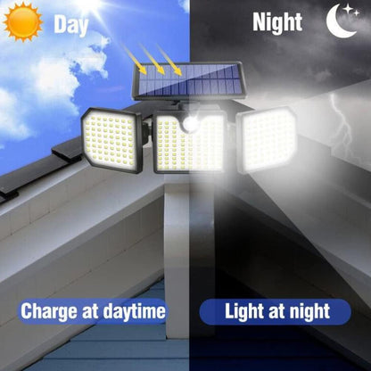 Aolyty Solar Motion Sensor Lights - IP65 Waterproof Solar Strobe Wall Lights with White, Red & Blue Flashing for Patio & Yard