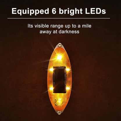 Aolyty Solar Strobe Warning Light Outdoor, Bright Solar Safety Flashing Light 4 Pack Road Signs IP54 Waterproof for Construction Site, Traffic, Dock, Marine, Stop Sign (Red)