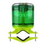 Aolyty Solar Strobe Warning Light IP54 Waterproof LED Flashing Safety Light Bright Warning Lamp Outdoor with Switch for Construction Traffic Dock Marine Beacon Road Signs (Green)