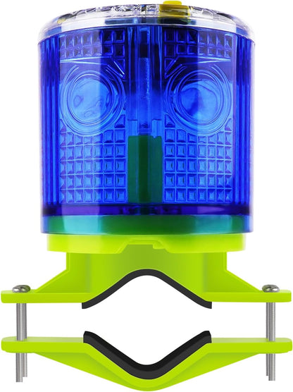 Aolyty Solar Strobe Warning Light IP54 Waterproof LED Flashing Safety Light Bright Warning Lamp Outdoor with Switch for Construction Traffic Dock Marine Beacon Road Signs (Green)