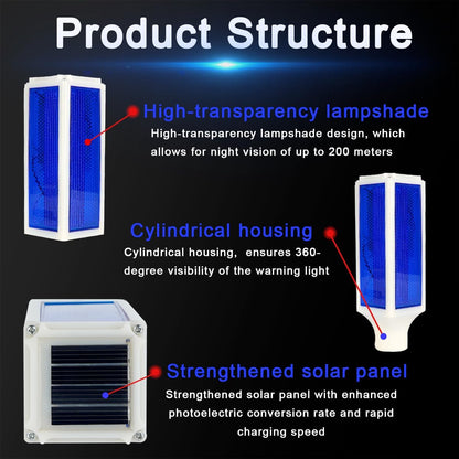 Aolyty Solar Lights Outdoor, Waterproof Driveway Markers Reflective, Warning Flash Light with 2 Lighting Modes, LED Solar Light 4 Pack for Parking Lots, Yard, Sidewalk, Stop Sign, 30 Inches