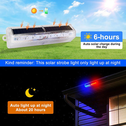 Aolyty Solar Warning Light, Bright Red and Blue Light Flashing Alternately Waterproof Emergency Caution Light for Construction Site, Dock, Guardrails, Driveway, Beacon (Red & Blue)