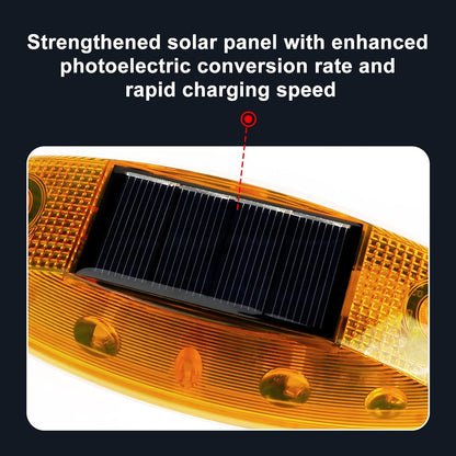 Aolyty Solar Strobe Warning Light Outdoor, Bright Solar Safety Flashing Light 4 Pack Road Signs IP54 Waterproof for Construction Site, Traffic, Dock, Marine, Stop Sign (Red)